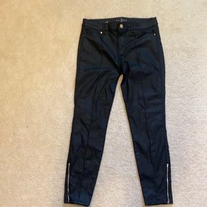 WHBM coated mid rise skinny ankle jeans